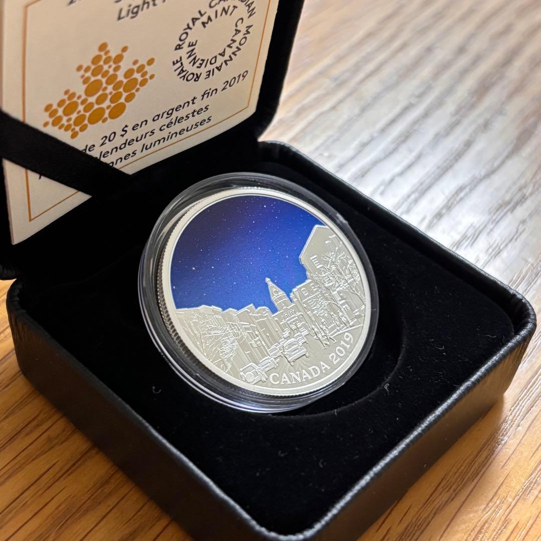 在庫残り1！【カナダ銀貨】Sky Wonders Light Pillars