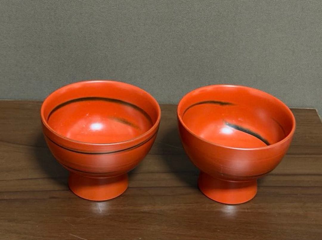 【高級品　根来塗】箱入り 漆器 汁椀　小さめ　高級品