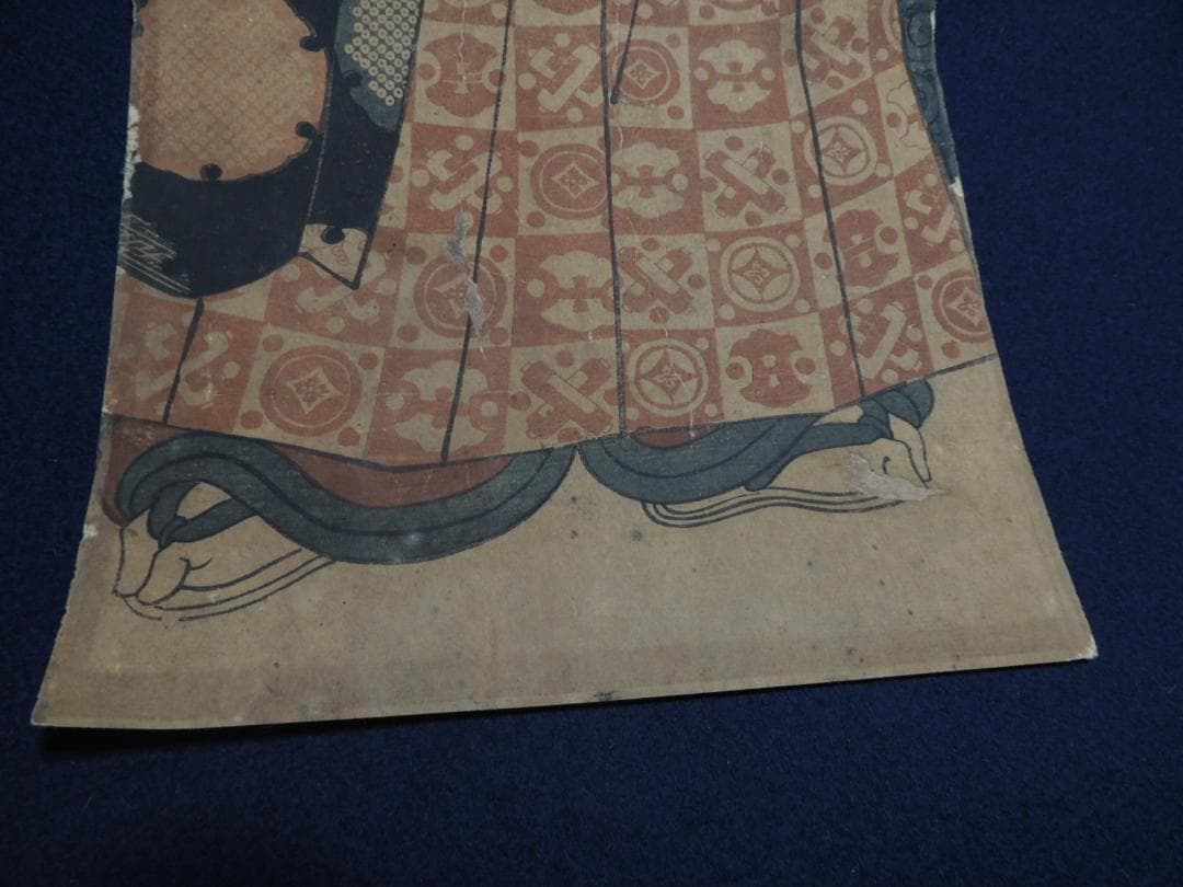 浮世絵「若侍と鷹」鷹狩？作者不明＞刀、まげ、家紋、浮世絵、江戸、Ukiyoe