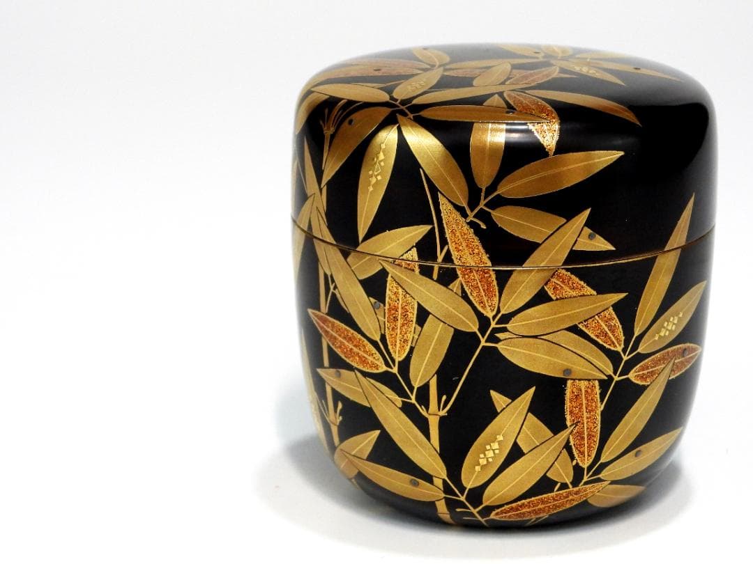 茶道具 なつめ 竹紋 棗 蒔絵 －心作 木製