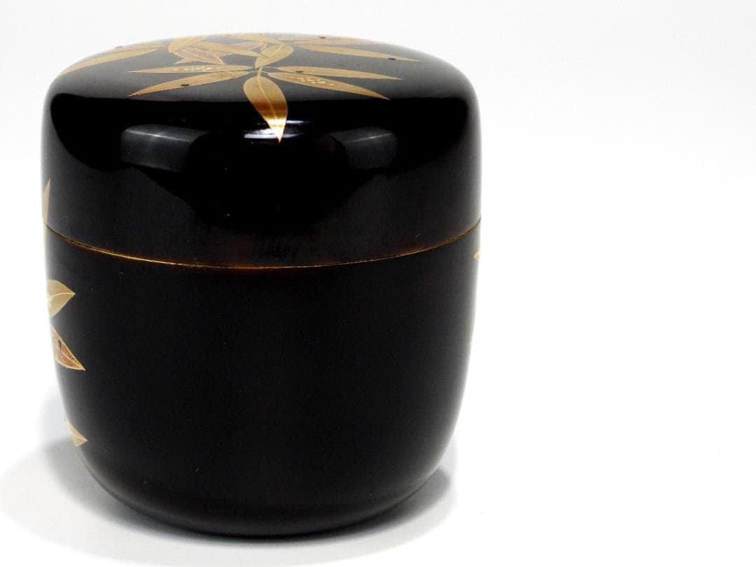 茶道具 なつめ 竹紋 棗 蒔絵 －心作 木製