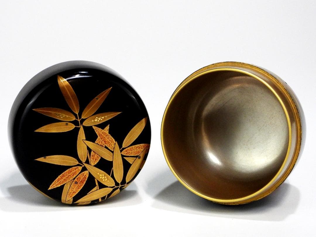 茶道具 なつめ 竹紋 棗 蒔絵 －心作 木製