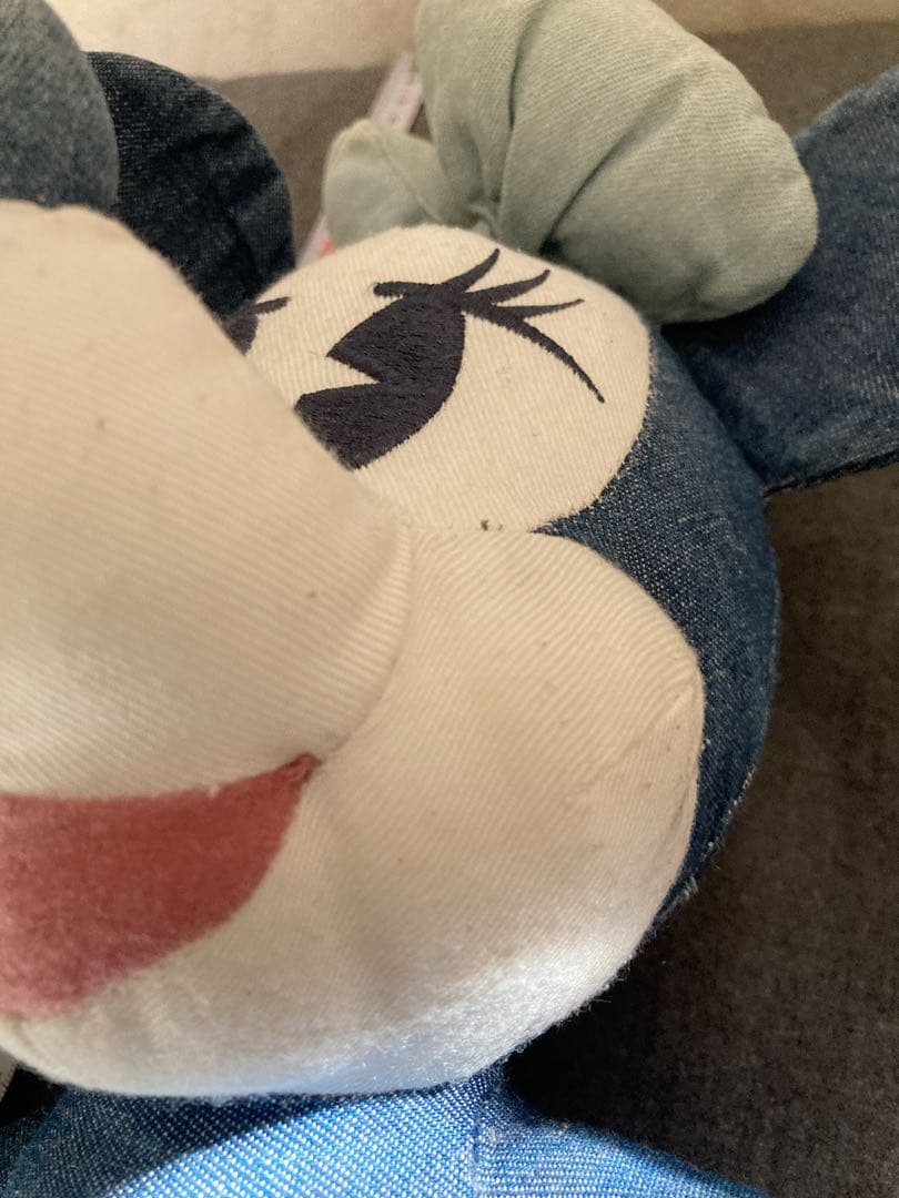 ヴィンテージ　非売品　ミッキー ミニー ぬいぐるみ デニム風 約40cm