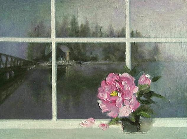 油絵 菅家令子 絵 絵画 インテリア 額付(銀) 油絵 F4-070802 花