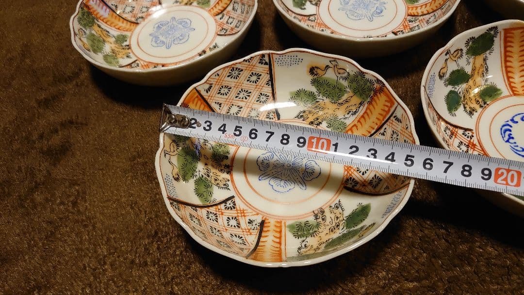 古伊万里　伊万里　なます皿　色絵　５客