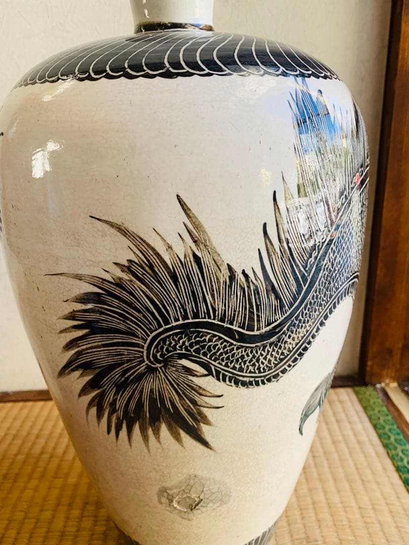 中国磁州窯竜紋壺