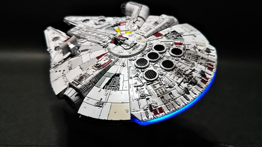 ミレニアムファルコン 角アンテナ仕様　 電飾改修 塗装済 完成品 1/350