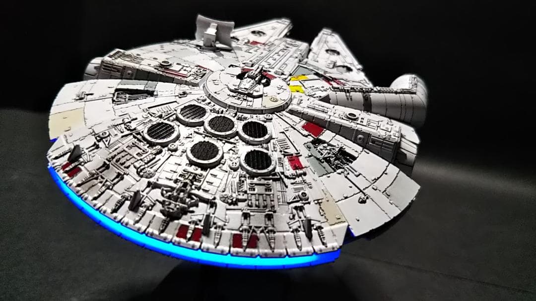 ミレニアムファルコン 角アンテナ仕様　 電飾改修 塗装済 完成品 1/350