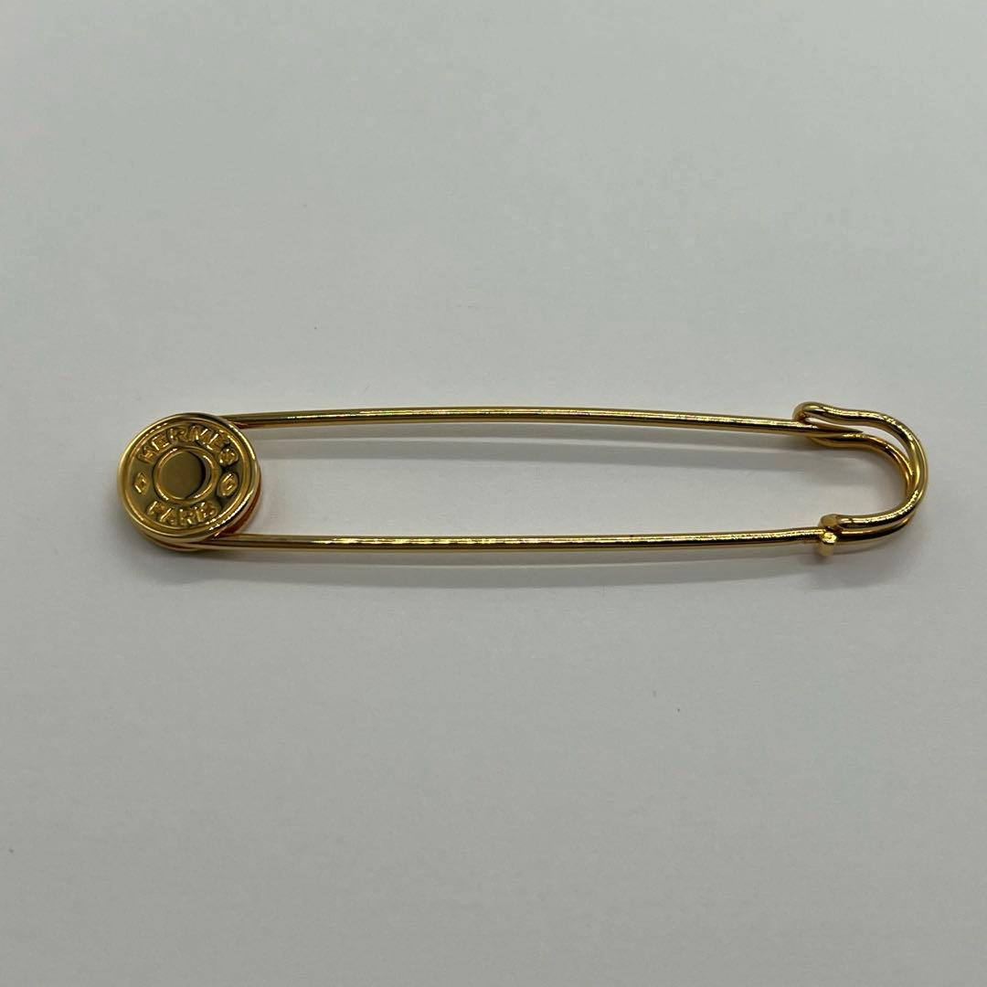 エルメス HERMES セリエ ピンブローチ 安全ピン ゴールドカラー GP