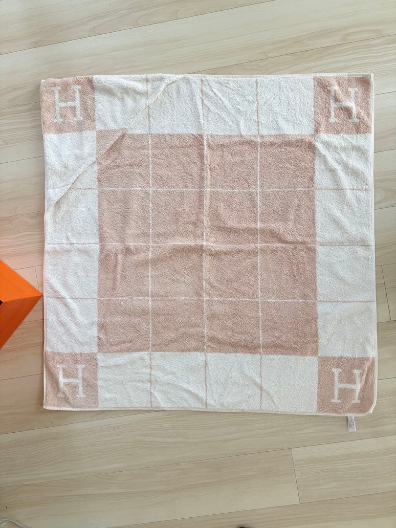 レア　HERMES アヴァロン ベビー バスラップ おくるみ バスタオル