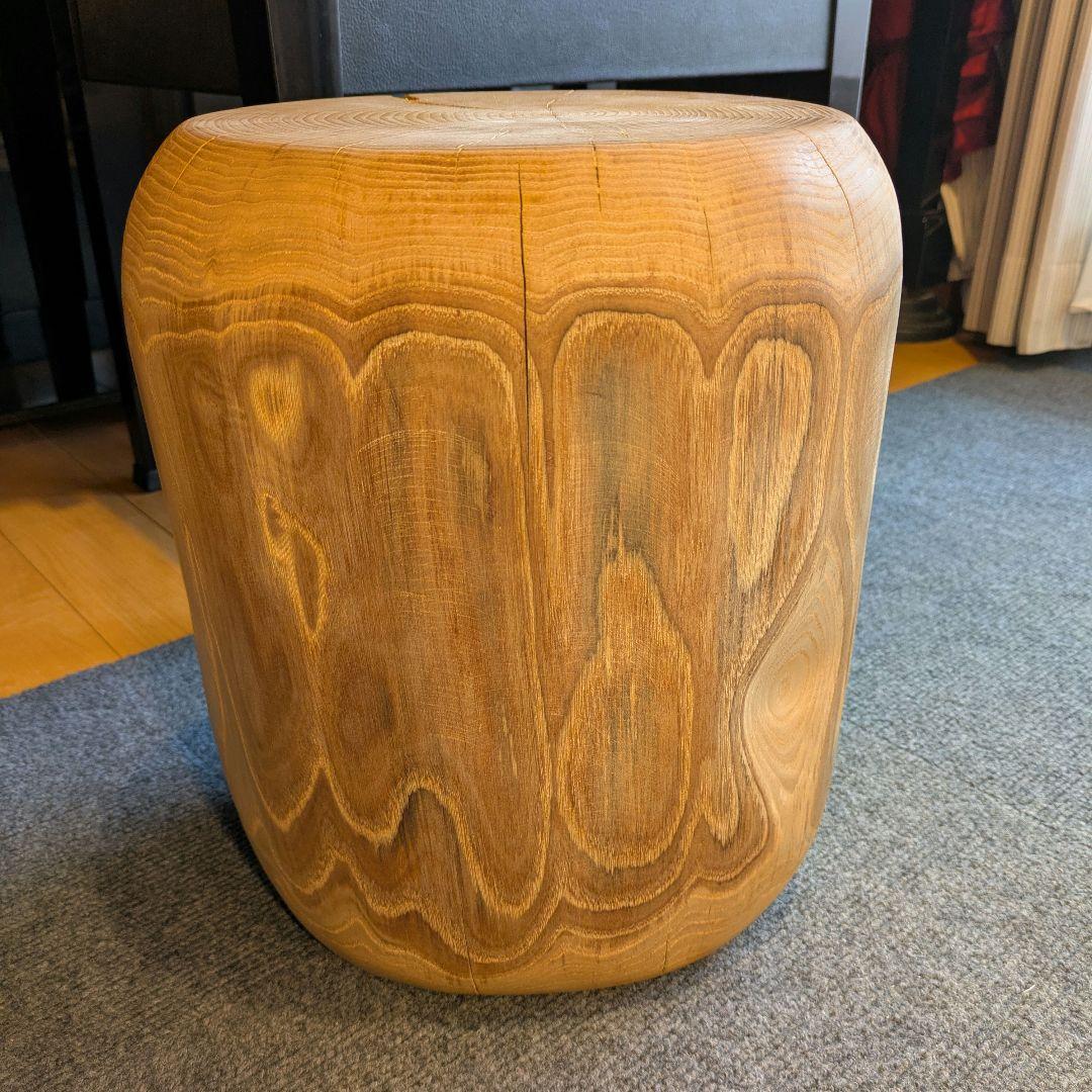 栗　天然木　丸太　椅子　スツール 高さ約33.5㎝