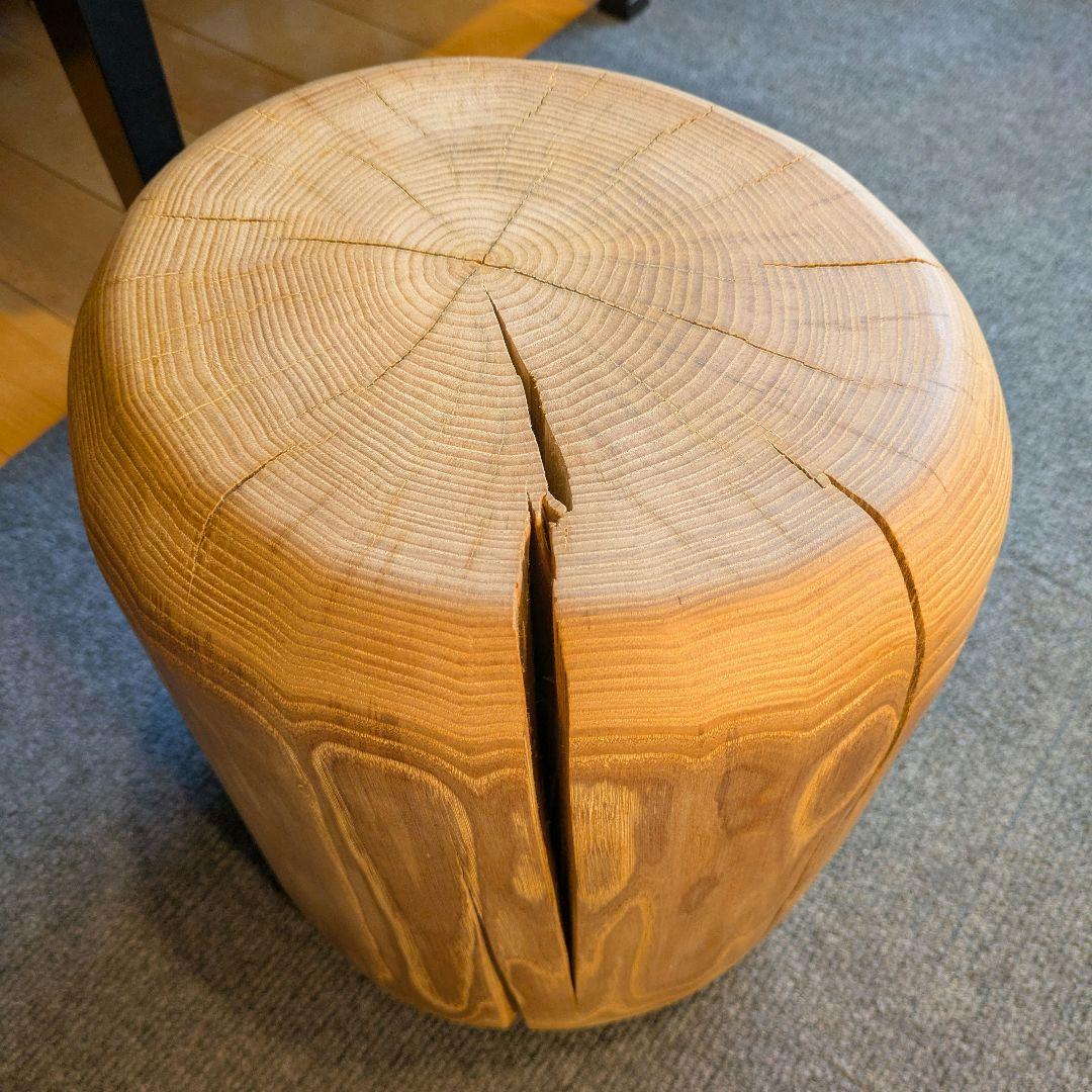 栗　天然木　丸太　椅子　スツール 高さ約33.5㎝