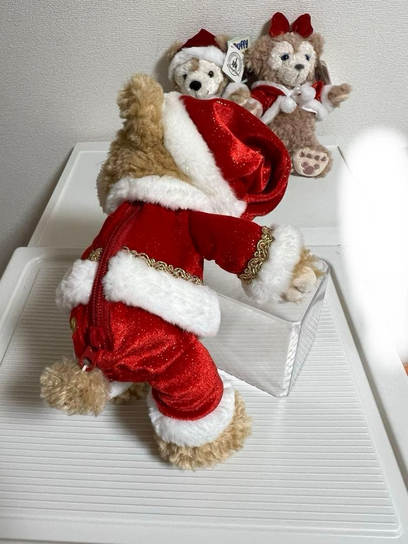 ダッフィー、シェリーメイのぬいぐるみ、ディズニーワールド、ポーチ（クリスマス）