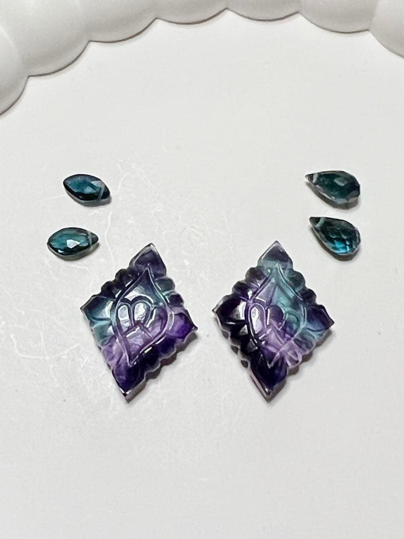 Kaya❤️ 両面別カラーアバロン　カービング　マルチフローライト14kgf