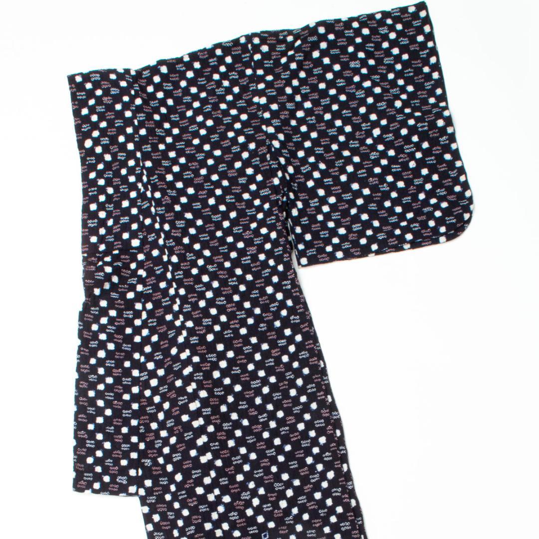 浴衣 有松絞り 市松文 紺 白 ライラック色 木綿 単衣 ゆかた