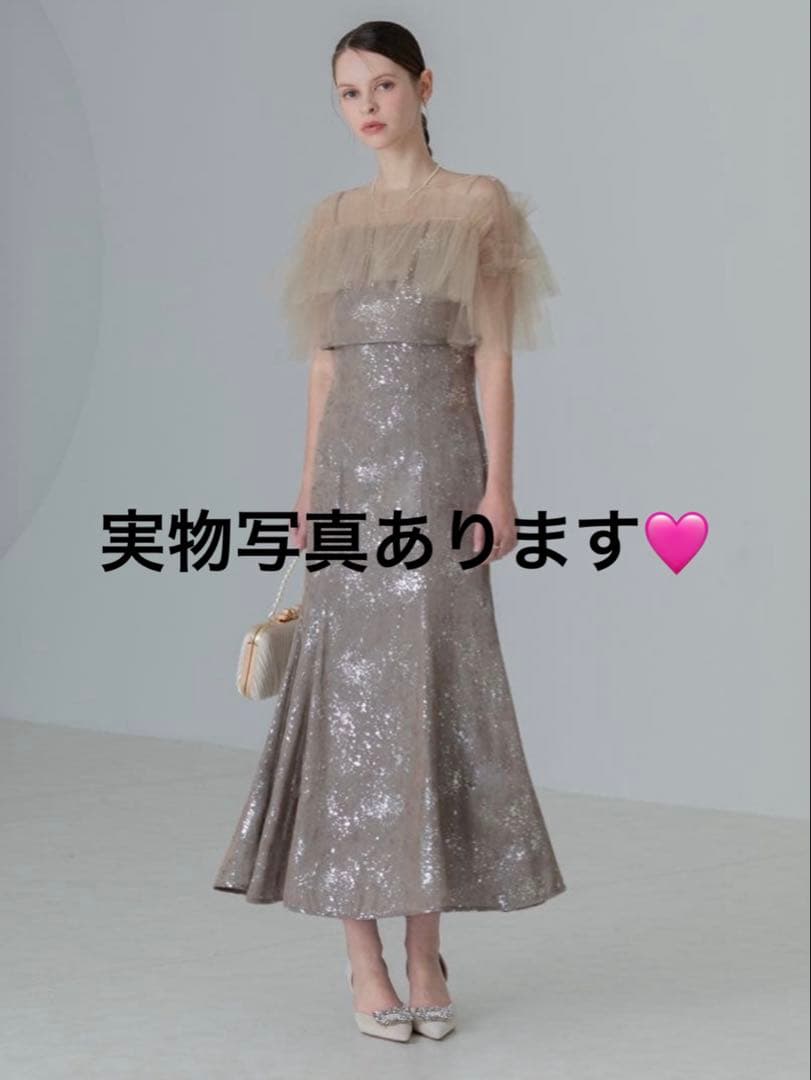 LEJA チュールフリルボレロペイントマーメイドワンピースドレス 結婚式