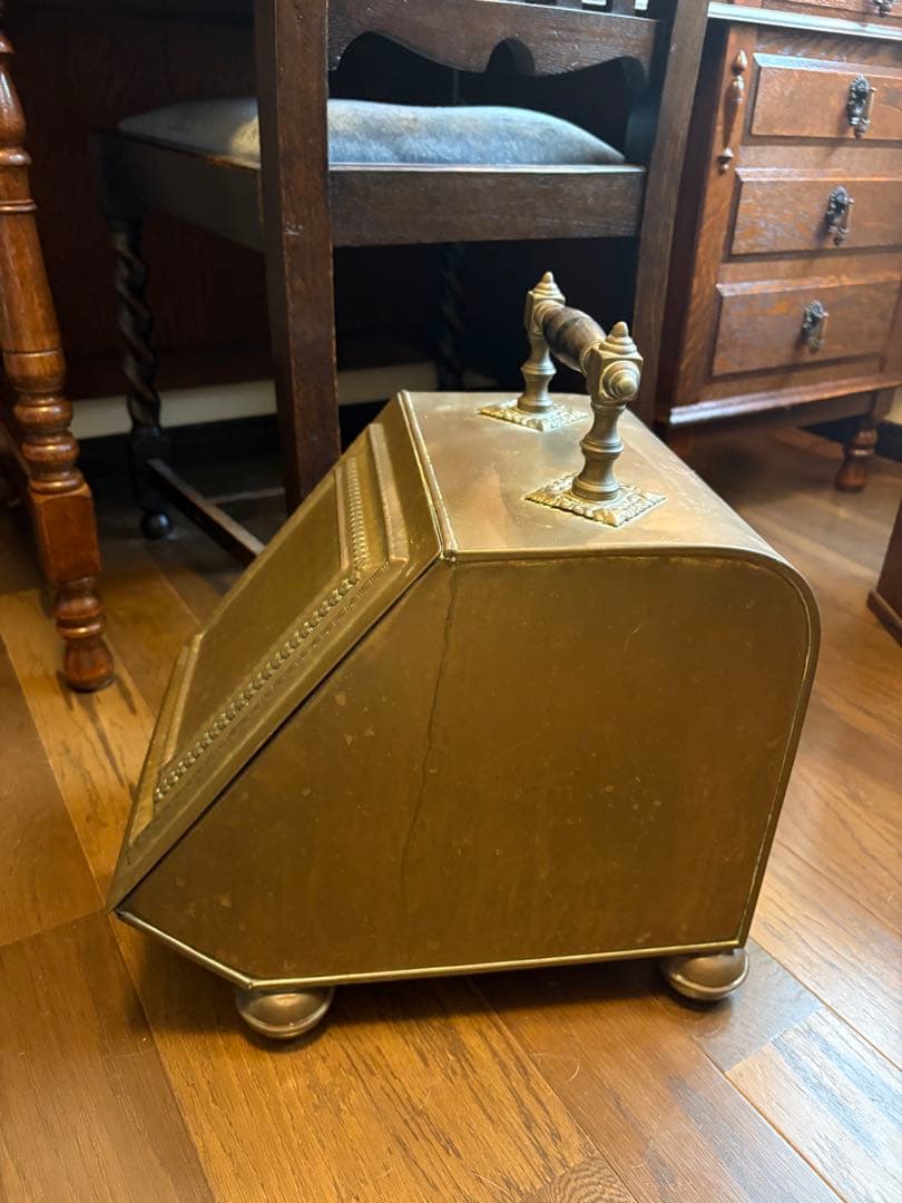 英国アンティーク　コールボックス　ファイアーツール　薪ストーブ　アンティーク