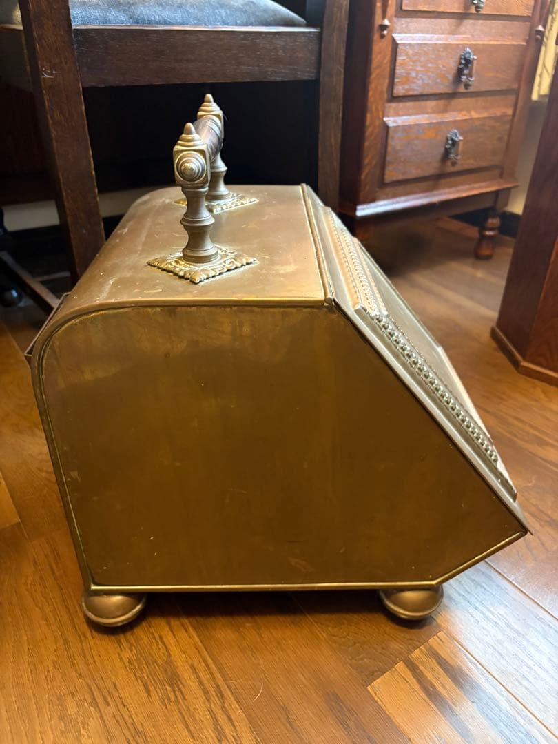 英国アンティーク　コールボックス　ファイアーツール　薪ストーブ　アンティーク