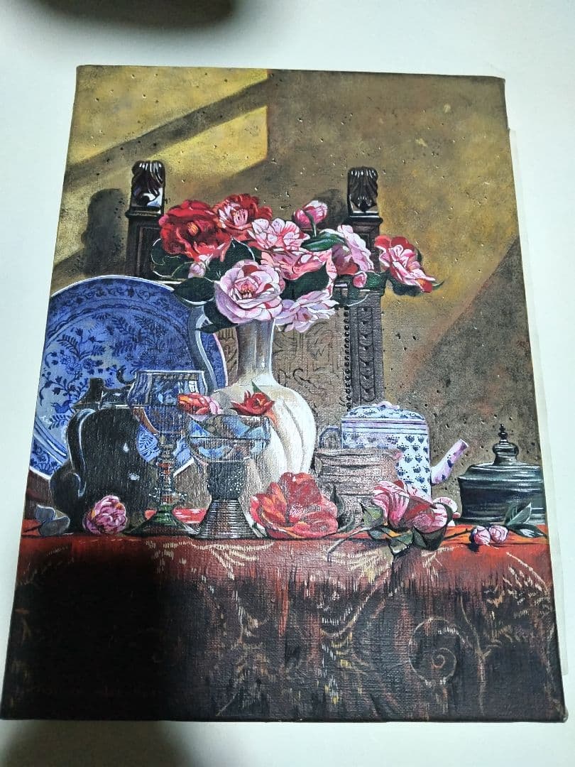 青木敏郎、絵画、油彩4号、椿レーマ杯染付皿、高級額縁、肉筆、森本草介、東郷青児。