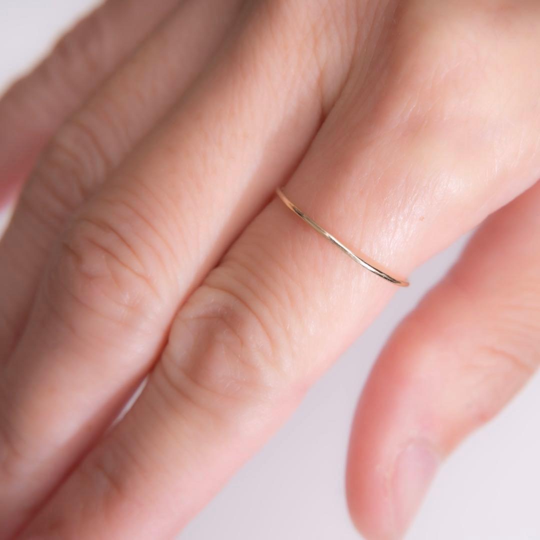 【m/y】k10、ゴールドリング、幅0.8mm丸線