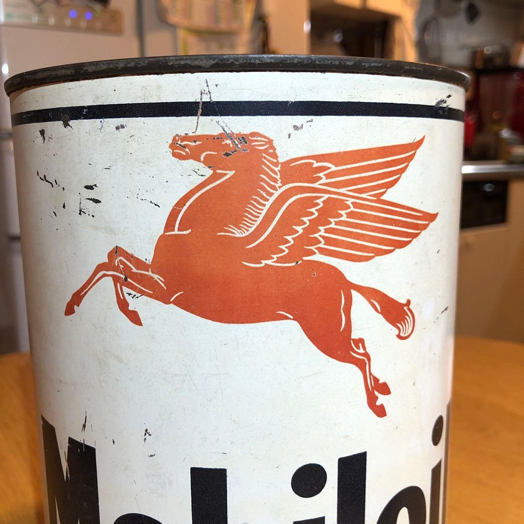 モービルオイル　オールド　ビンテージ　オイル缶　ガレージライフ