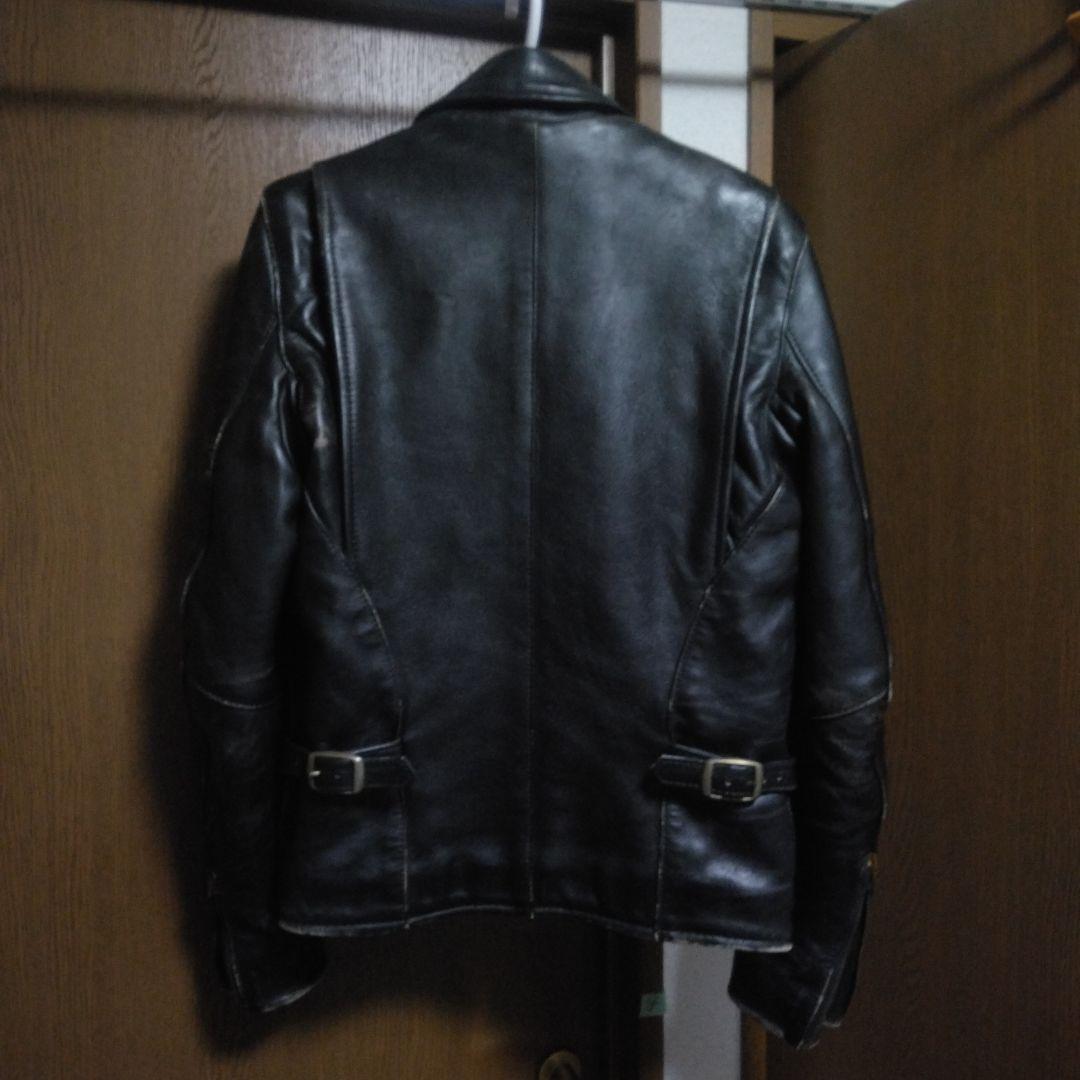 バンソン VANSON 9D ライダースジャケット 34 茶芯　ヤレ感