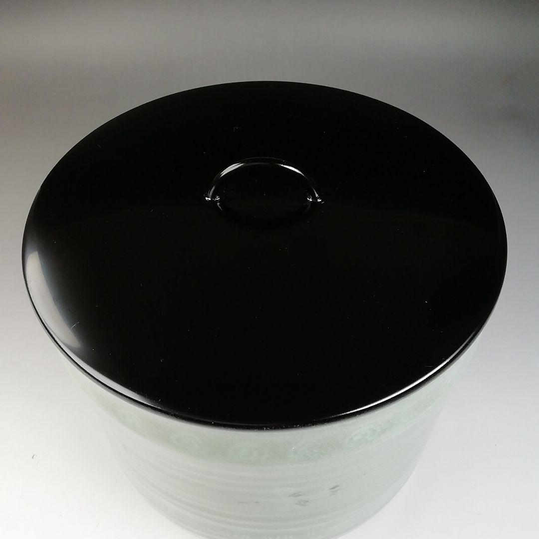 Ｔ７６５　水指　『青磁　雲鶴』『中村与平 造』　共箱　茶道具