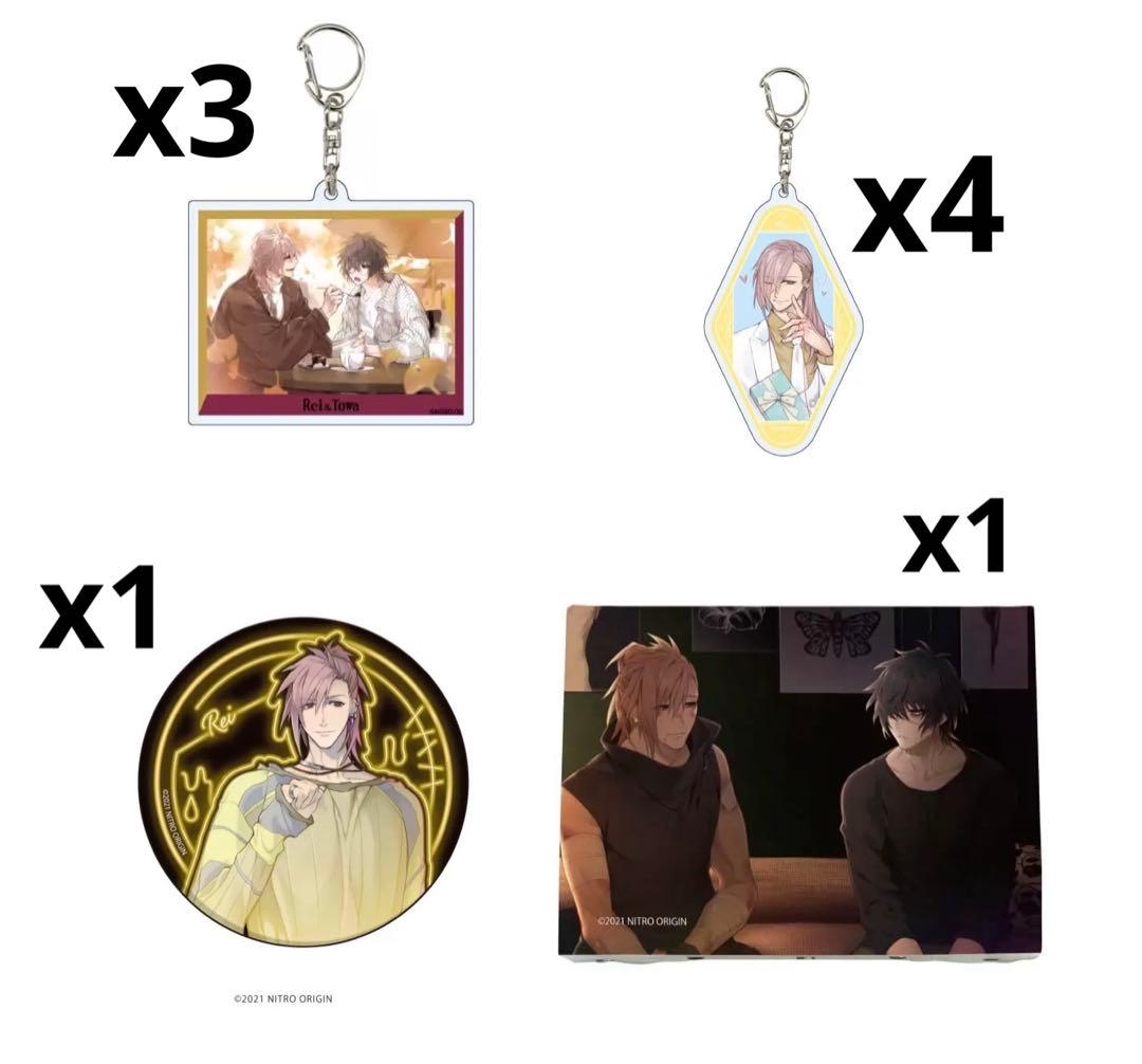 スロウダメージ　スロダメ　トワ　レイ　eeo くじ　缶バッジ　キーホルダー　9点