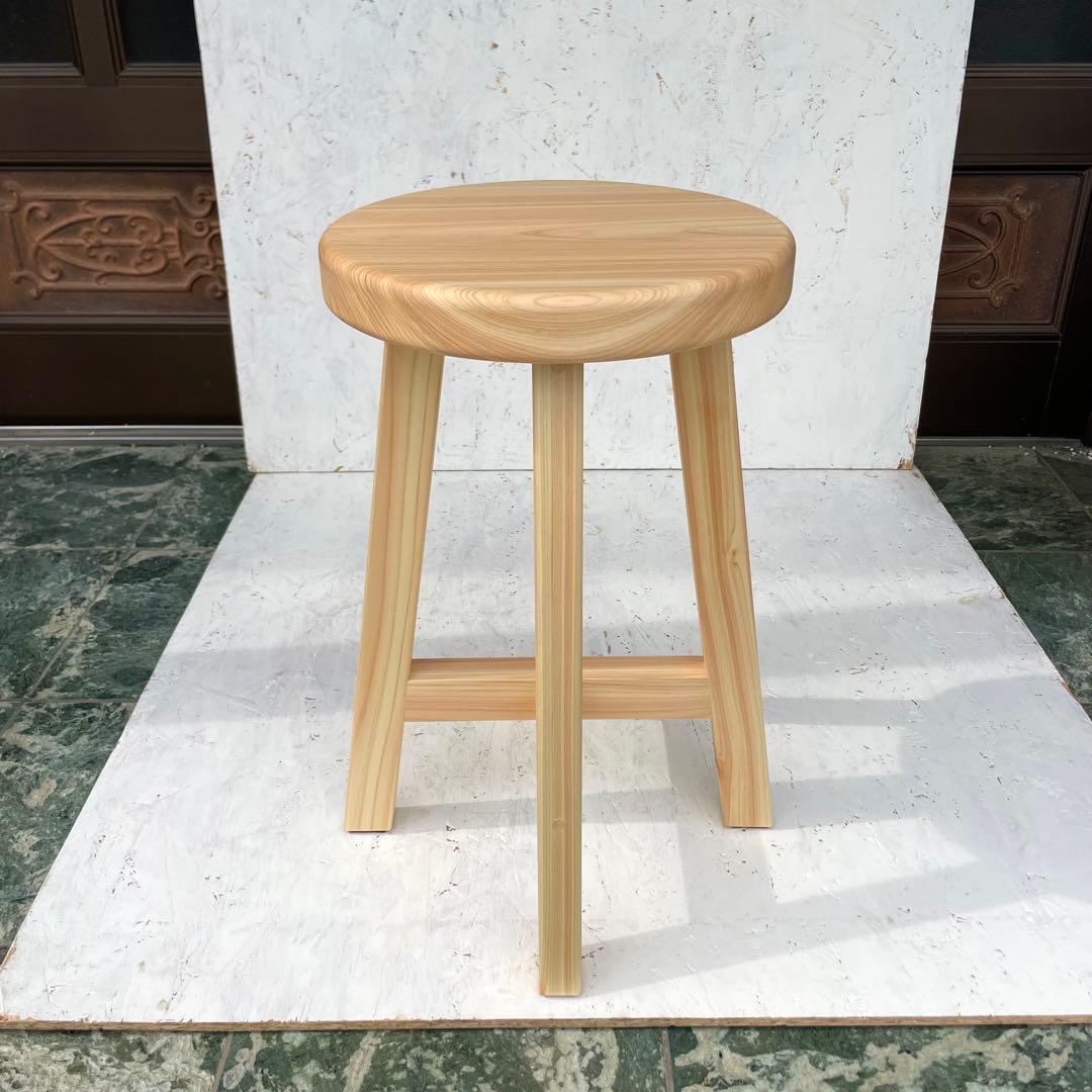 Tatsuya　国産ひのき　丸椅子　2脚