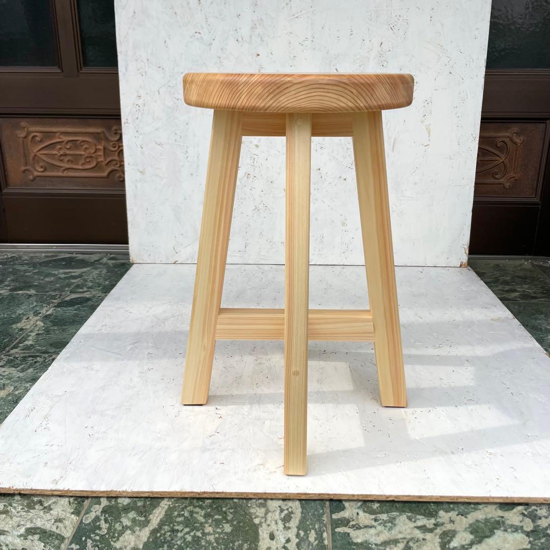 Tatsuya　国産ひのき　丸椅子　2脚