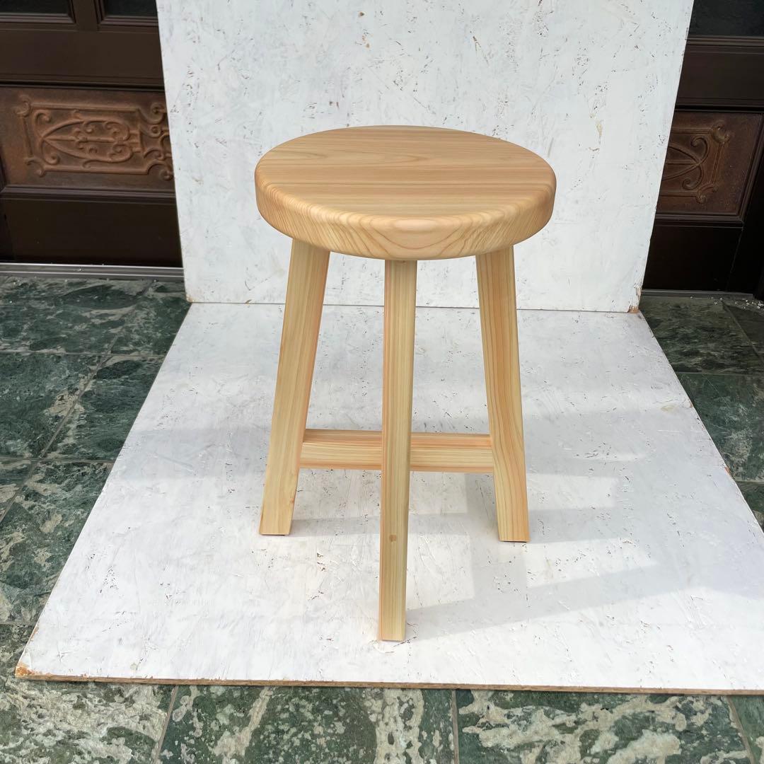 Tatsuya　国産ひのき　丸椅子　2脚