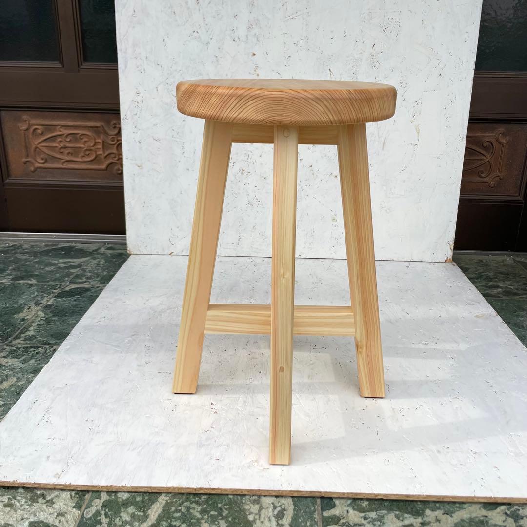 Tatsuya　国産ひのき　丸椅子　2脚