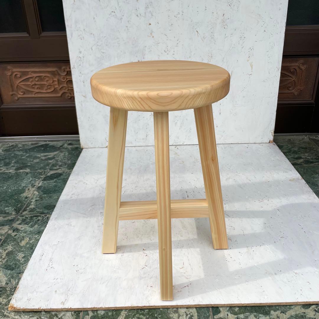 Tatsuya　国産ひのき　丸椅子　2脚