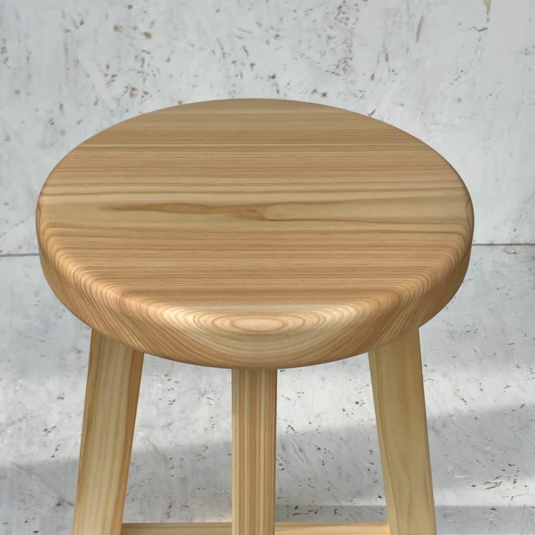 Tatsuya　国産ひのき　丸椅子　2脚