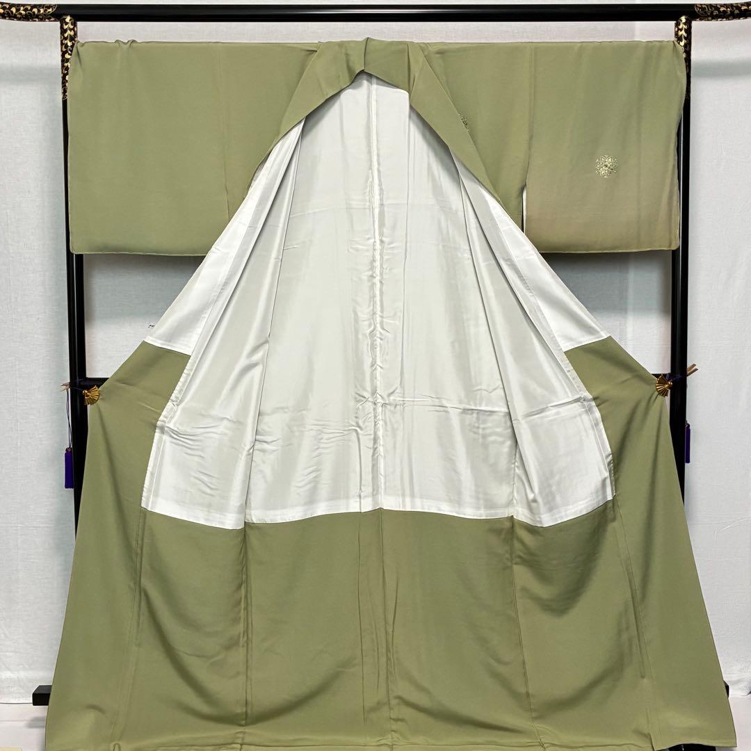 D54訪問着 総刺繍 蘇州刺繍 一つ紋 正絹 着物 袷 しつけ糸付き未使用極美品