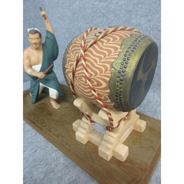 博多人形川崎虎雄 乕雄作無法松小倉祇園太鼓 [B27182]