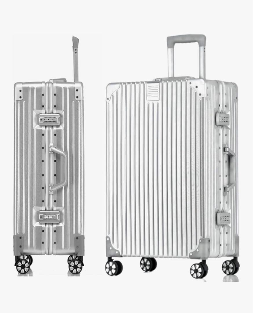 WanderMore スーツケース キャリーケース アルミフレーム シルバー