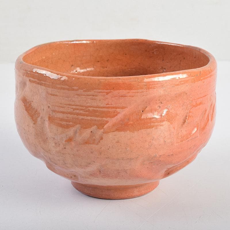 茶道具　楽吉左衛門　赤楽茶碗　時代箱付　V　R9358