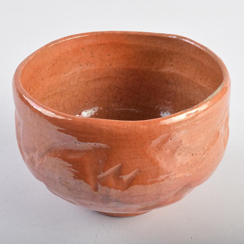 茶道具　楽吉左衛門　赤楽茶碗　時代箱付　V　R9358