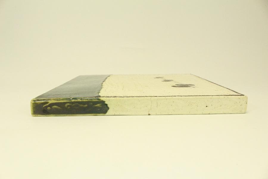 茶道具 織部 敷瓦 オリベ(メ1456)