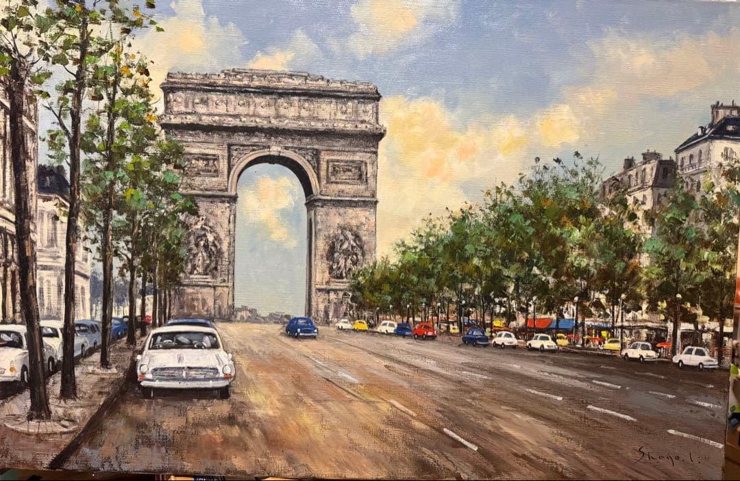 (25) 岩崎鉦吾　油彩　エトワール凱旋門 Arc de Triomphe