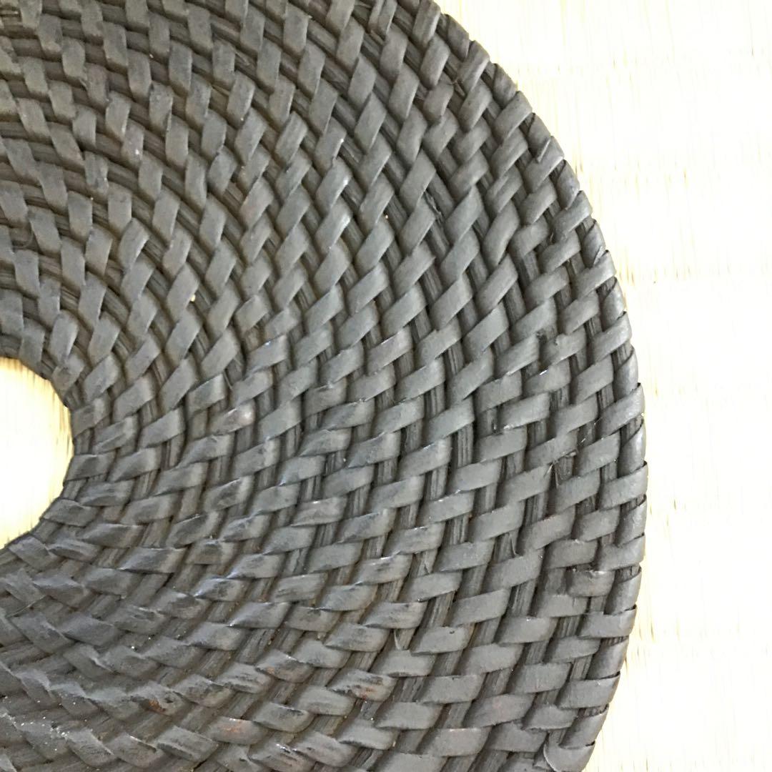 茶道具　釜敷　籐編み釜敷　船橋重郎作　桐共箱　紙箱　S236KS