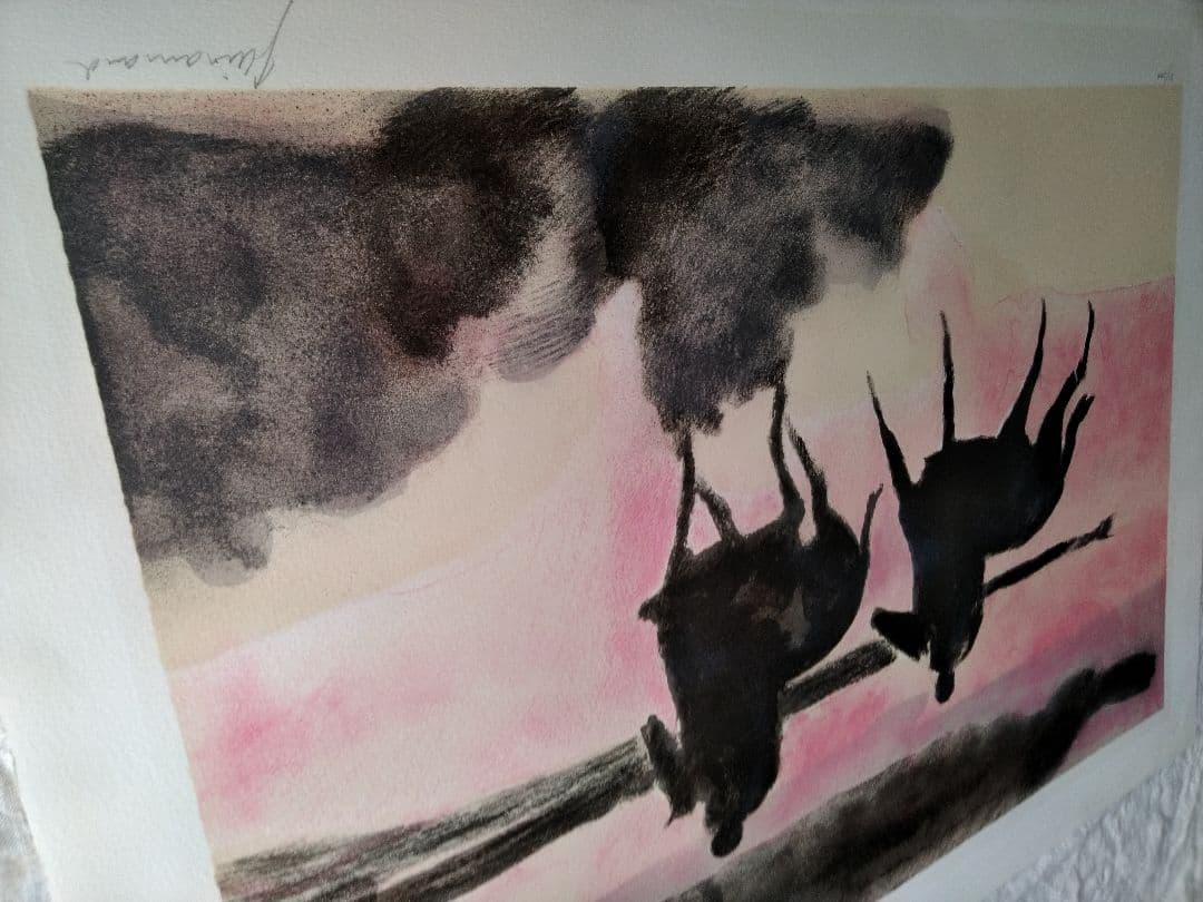 Guiramand 馬と人のリトグラフ作品 大判