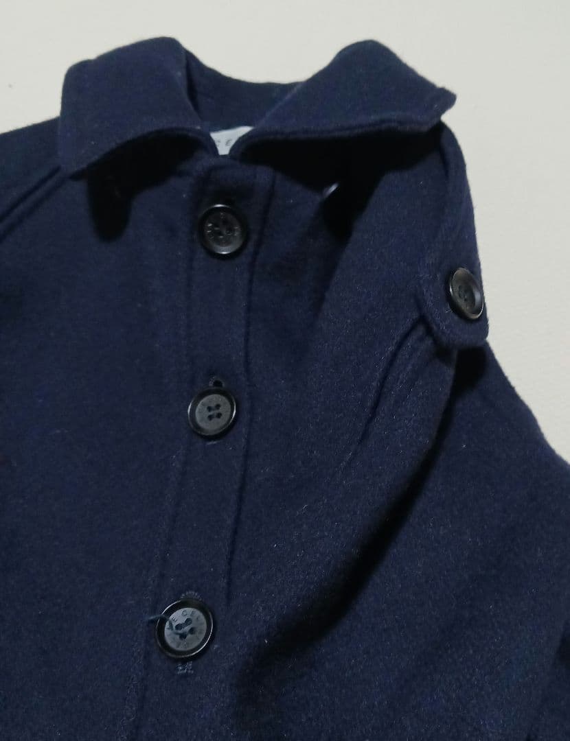 CELINE 美品ネイビー フード付きウールコート110