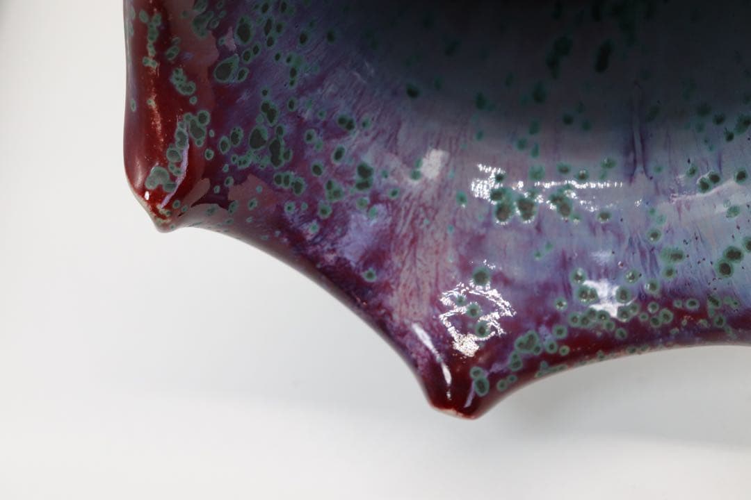 中国　窯変紅釉花口大瓶　送料込み0204