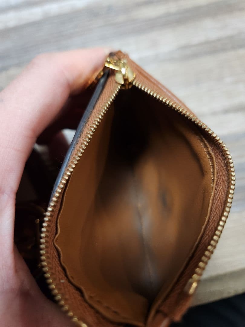 LOUIS VUITTON 二つ折り財布 ブラウン/ベージュ