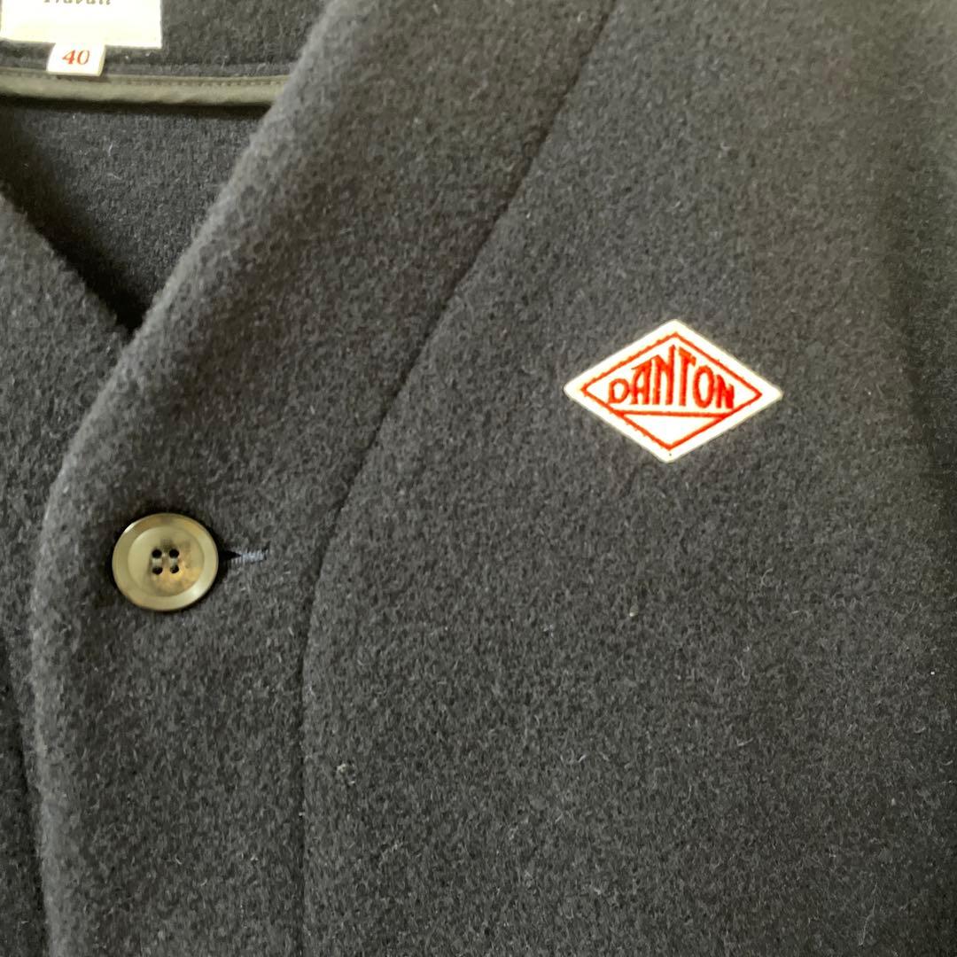 DANTON ウールモッサノーカラージャケット Vネック　サイズ40