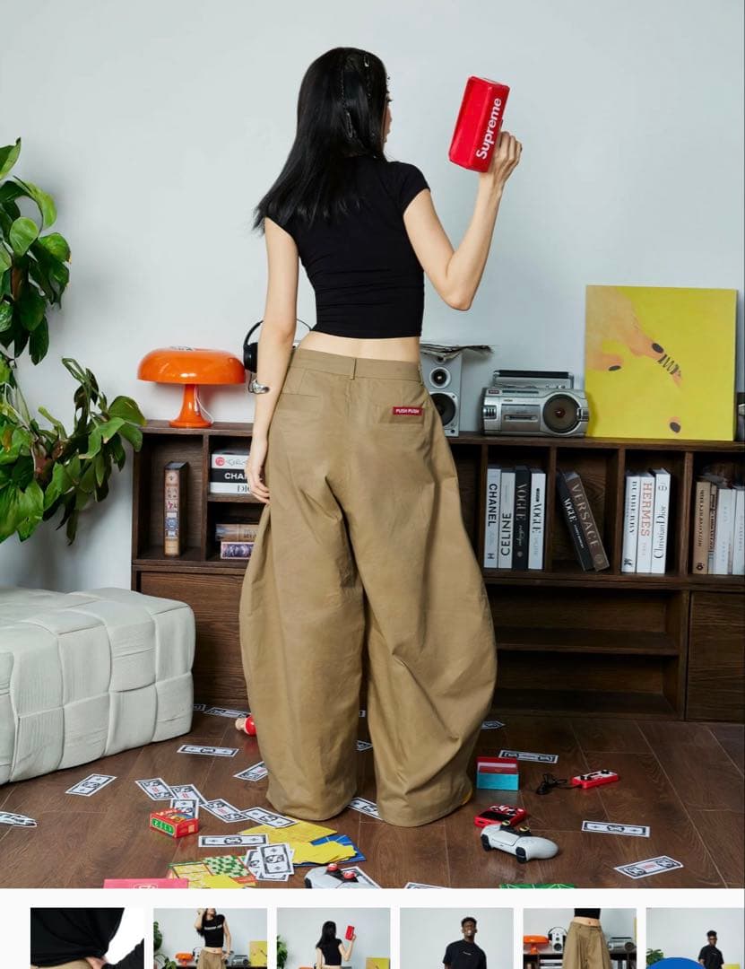 pushpush チノパンツ　タグあり　箱あり　ワイド