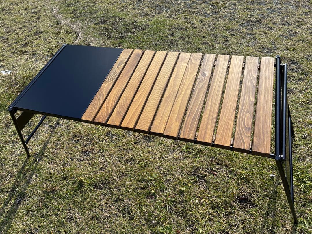 アイアン工房　アイアンテーブル　細板（ブラックマルチプレート付き）