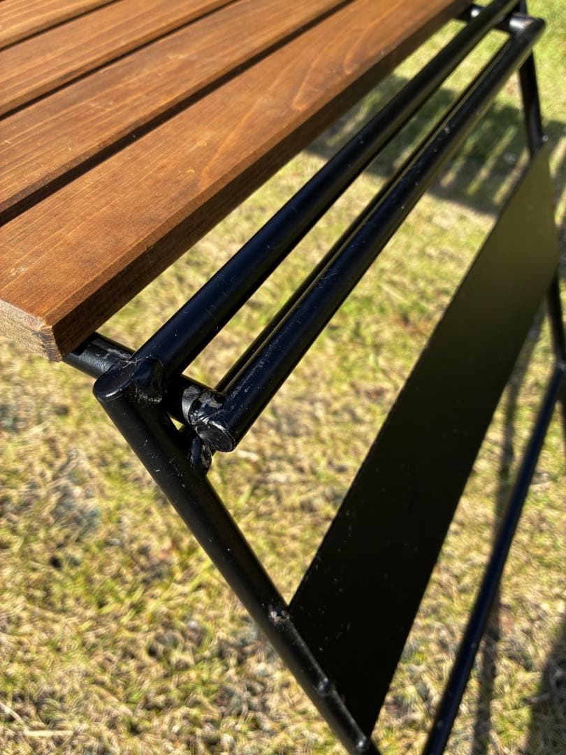 アイアン工房　アイアンテーブル　細板（ブラックマルチプレート付き）